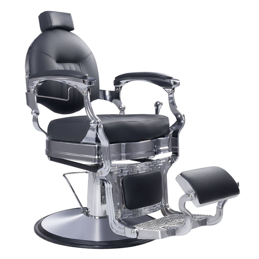 Modern Barber Chair, Stainless Steel, The Visionary 8829