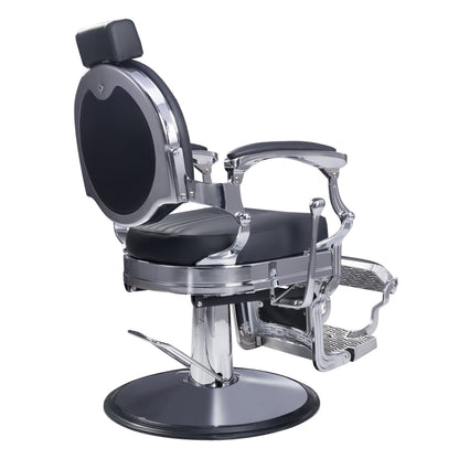 Modern Barber Chair, Stainless Steel, The Visionary 8829