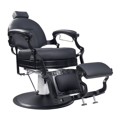 Modern Barber Chair, Stainless Steel, The Visionary 8829