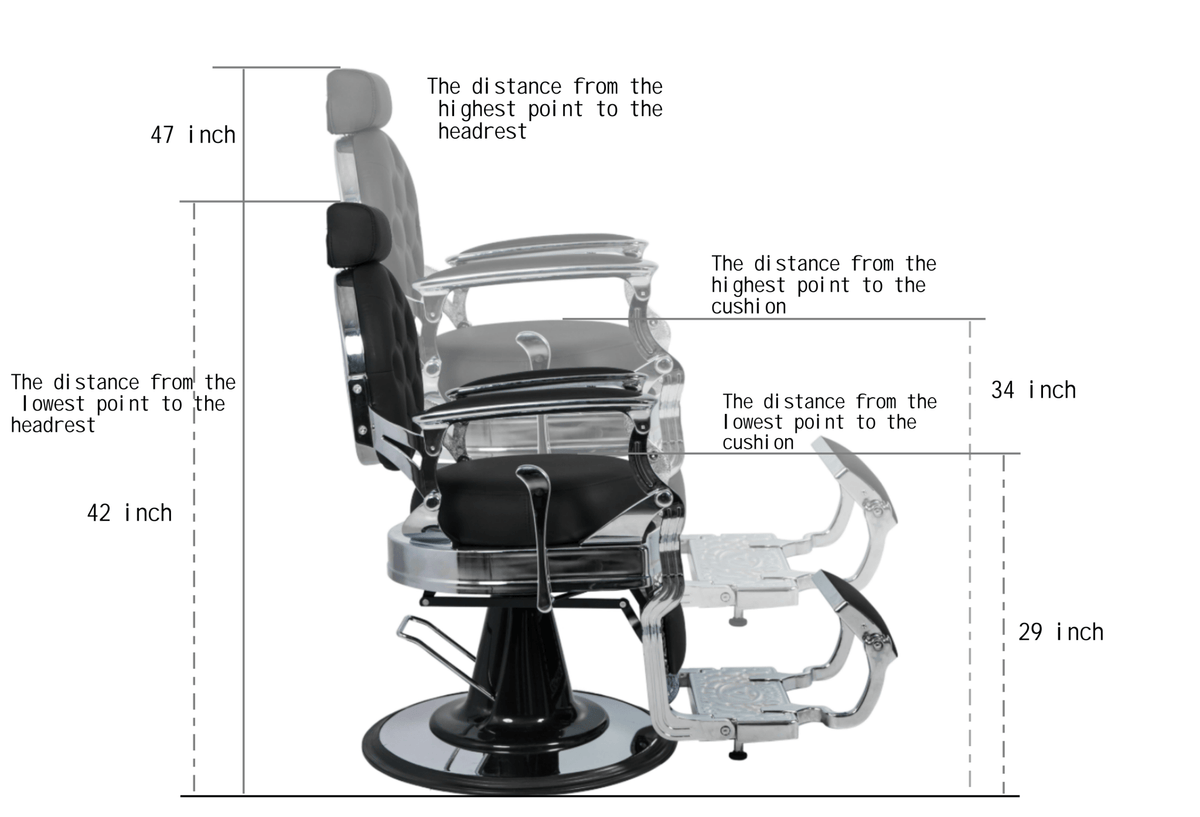 Modern Barber Chair, Stainless Steel, The Visionary 8829