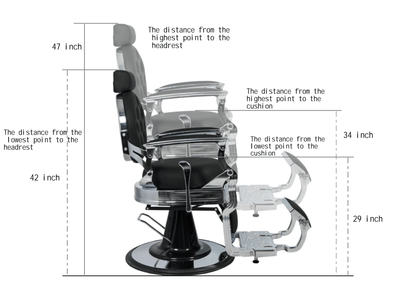 Modern Barber Chair, Stainless Steel, The Visionary 8829