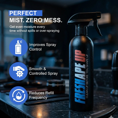 Freshape Up Barber Spray Bottle – 16.9 oz Refillable Mist Bottle for Grooming & Hairline Prep